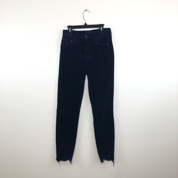 Mother high waisted looker ankle chew blue corduroy size 25 - Picture 1 of 15